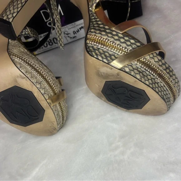 Donald J. Pliner Gold and Black Heels - Picture 13 of 15